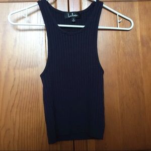 Lulus small navy blue crop too knit